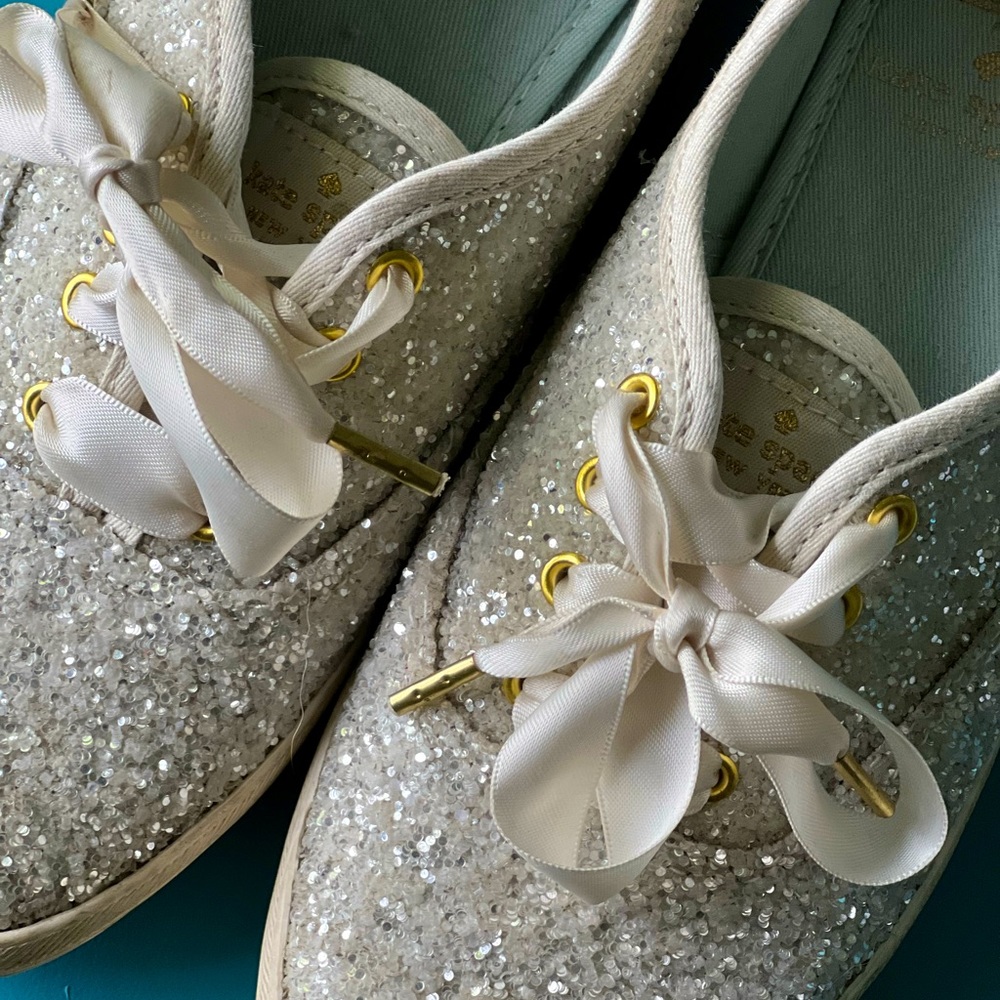 Keds Women's Champion Kate Spade Glitter Sneaker perfect for wedding